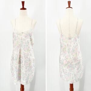 Vintage Lauren West Cottagecore Floral Satin Slip Dress Large